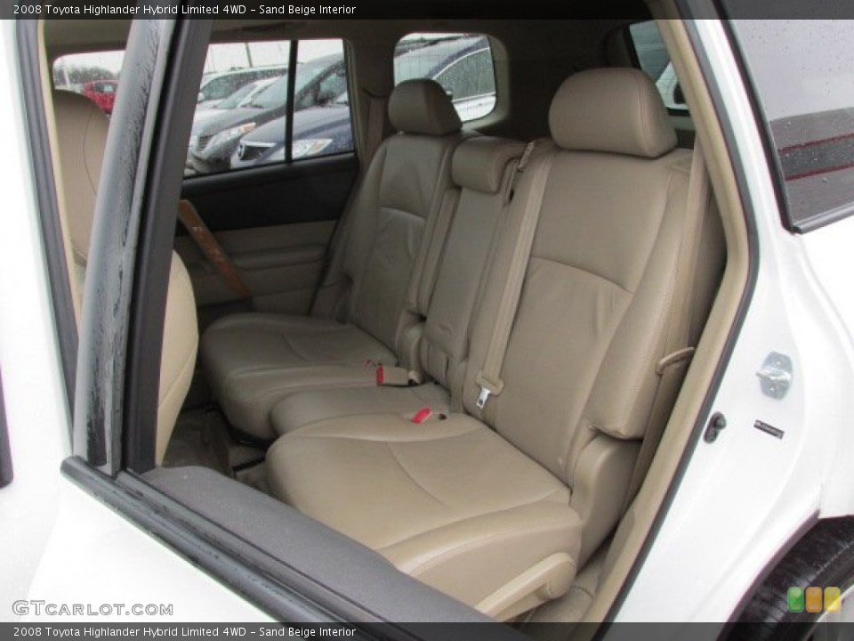 Sand Beige Interior Rear Seat for the 2008 Toyota Highlander Hybrid Limited 4WD #90211682