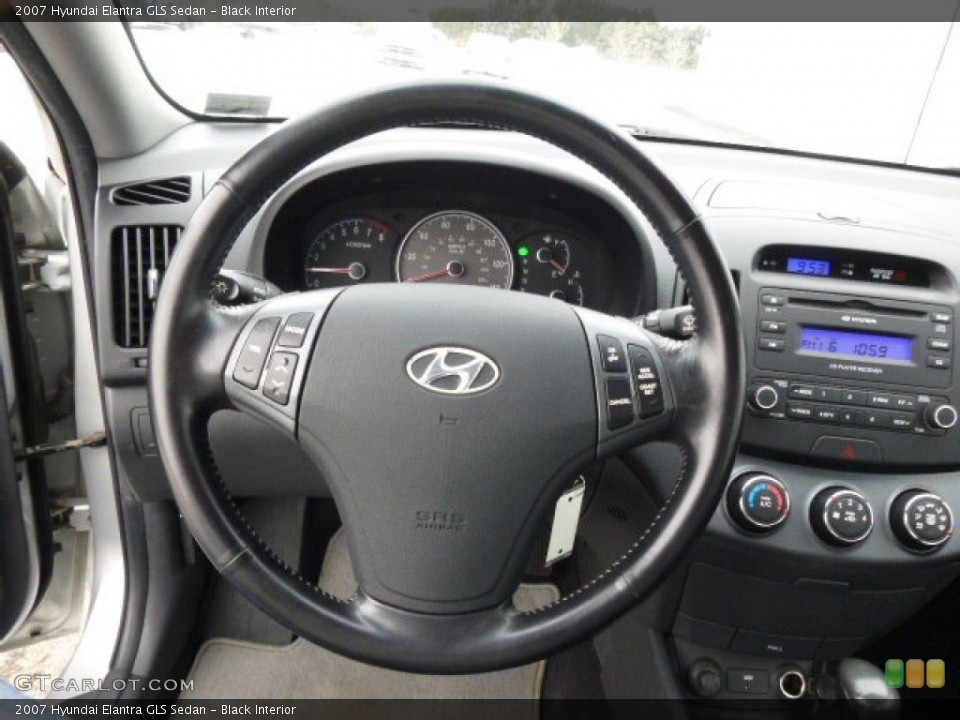 Black Interior Steering Wheel for the 2007 Hyundai Elantra GLS Sedan #90215645