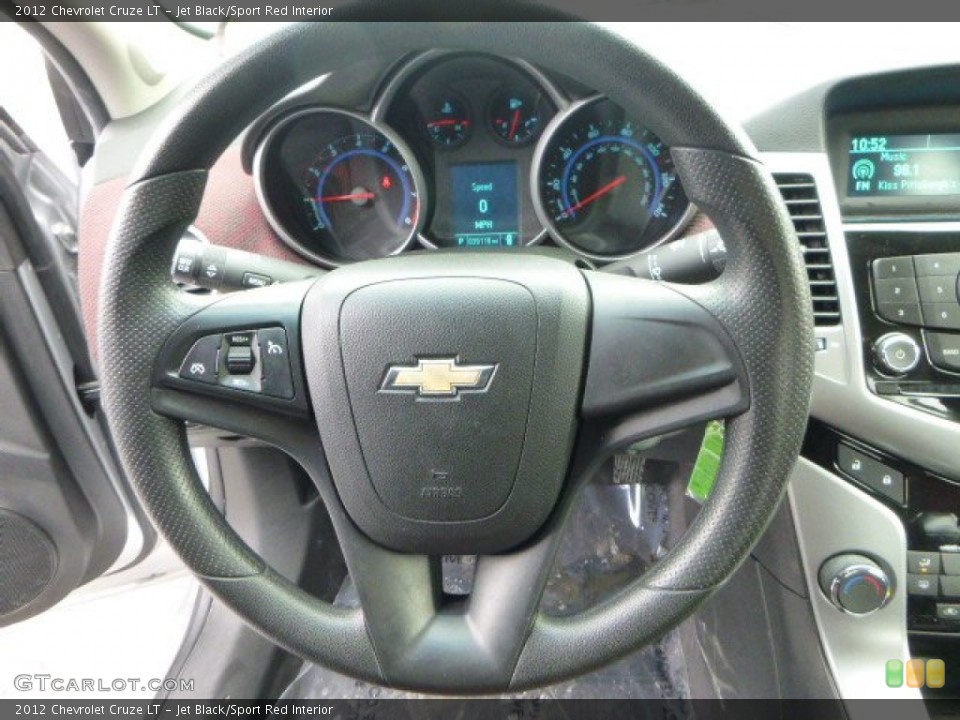 Jet Black/Sport Red Interior Steering Wheel for the 2012 Chevrolet Cruze LT #90235319