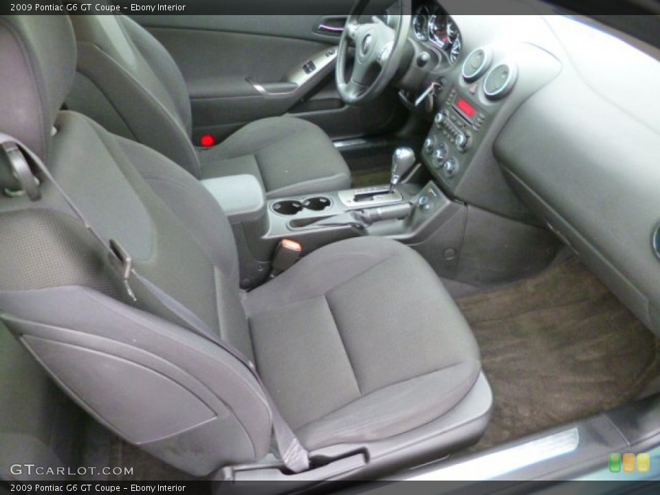Ebony Interior Front Seat for the 2009 Pontiac G6 GT Coupe #90244953