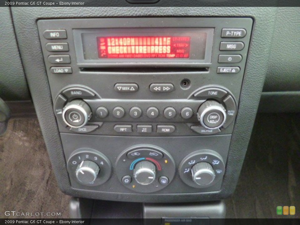 Ebony Interior Controls for the 2009 Pontiac G6 GT Coupe #90245118