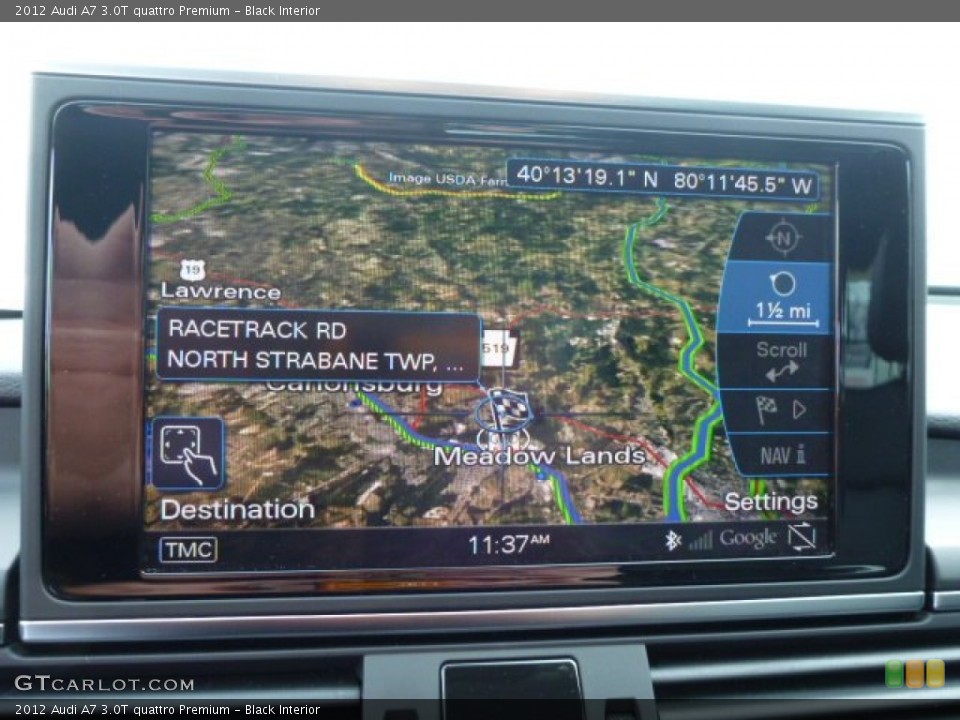 Black Interior Navigation for the 2012 Audi A7 3.0T quattro Premium #90251115