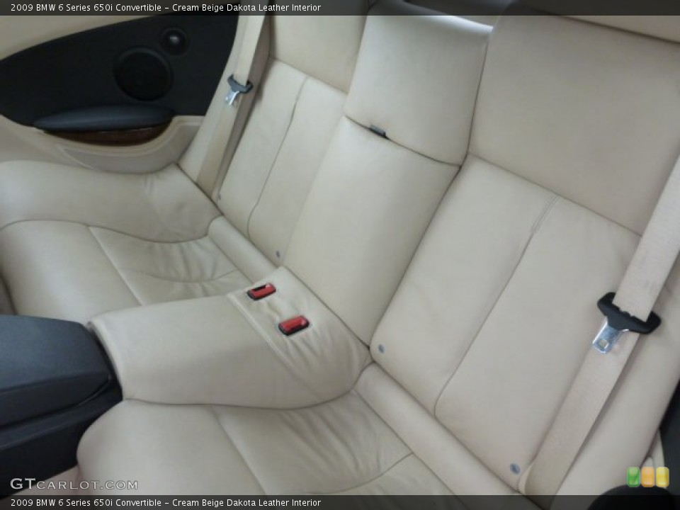Cream Beige Dakota Leather Interior Rear Seat for the 2009 BMW 6 Series 650i Convertible #90252141