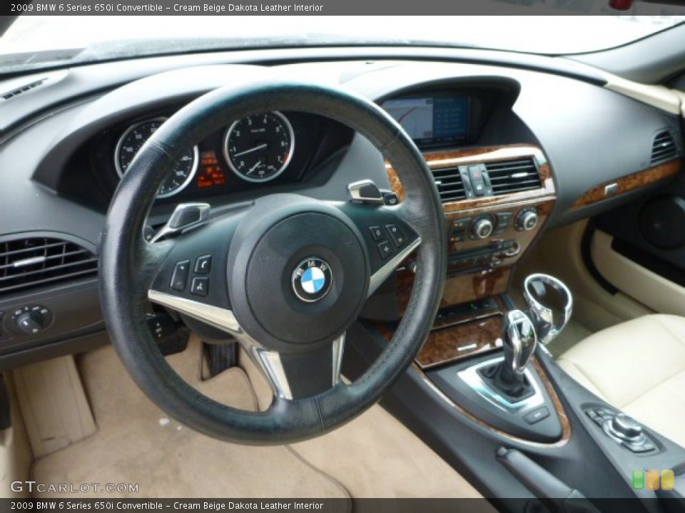 Cream Beige Dakota Leather Interior Dashboard for the 2009 BMW 6 Series 650i Convertible #90252159