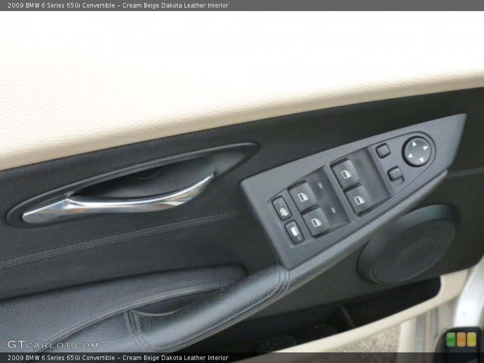 Cream Beige Dakota Leather Interior Controls for the 2009 BMW 6 Series 650i Convertible #90252177