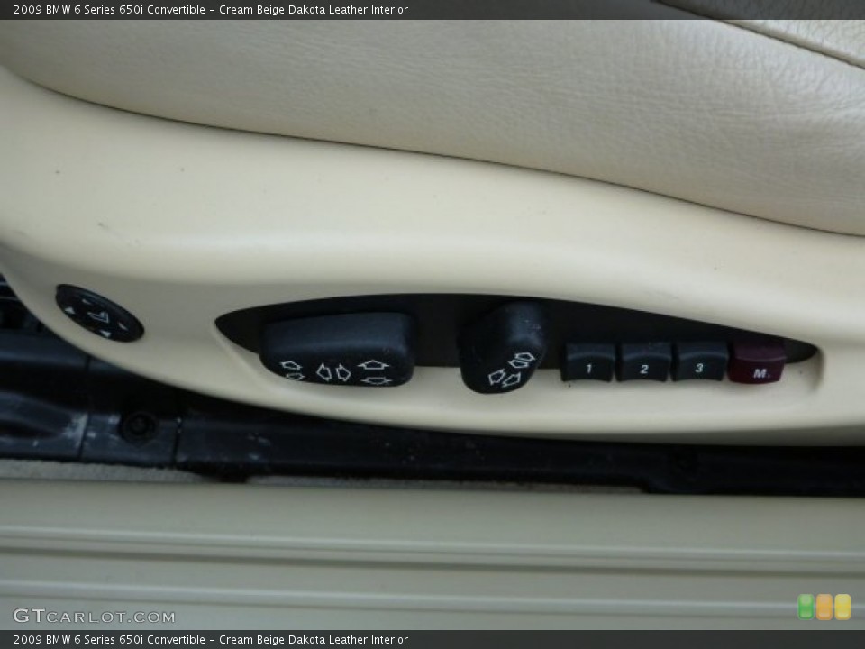 Cream Beige Dakota Leather Interior Controls for the 2009 BMW 6 Series 650i Convertible #90252210