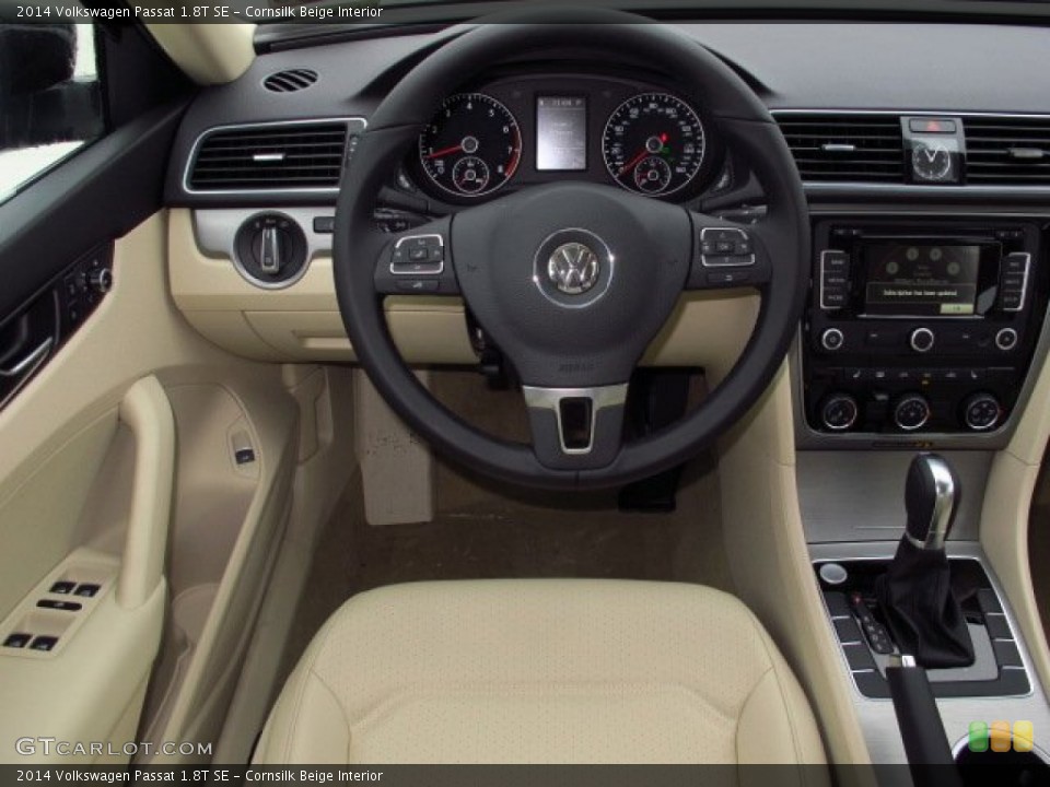 Cornsilk Beige Interior Dashboard for the 2014 Volkswagen Passat 1.8T SE #90295312