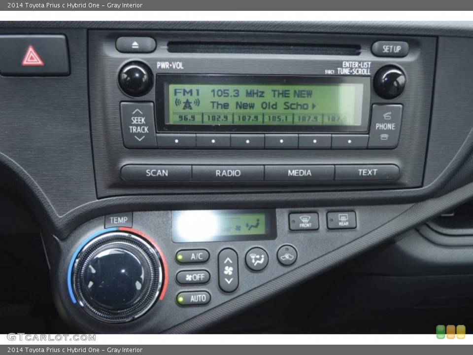 Gray Interior Controls for the 2014 Toyota Prius c Hybrid One #90299685
