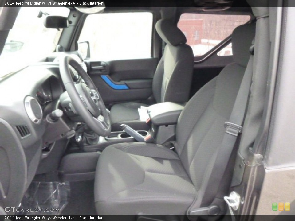 Black Interior Front Seat for the 2014 Jeep Wrangler Willys Wheeler 4x4 #90304773