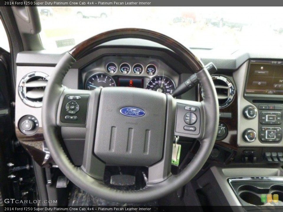 Platinum Pecan Leather Interior Steering Wheel for the 2014 Ford F250 Super Duty Platinum Crew Cab 4x4 #90310254