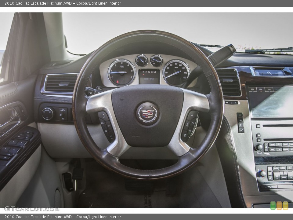 Cocoa/Light Linen Interior Steering Wheel for the 2010 Cadillac Escalade Platinum AWD #90312093