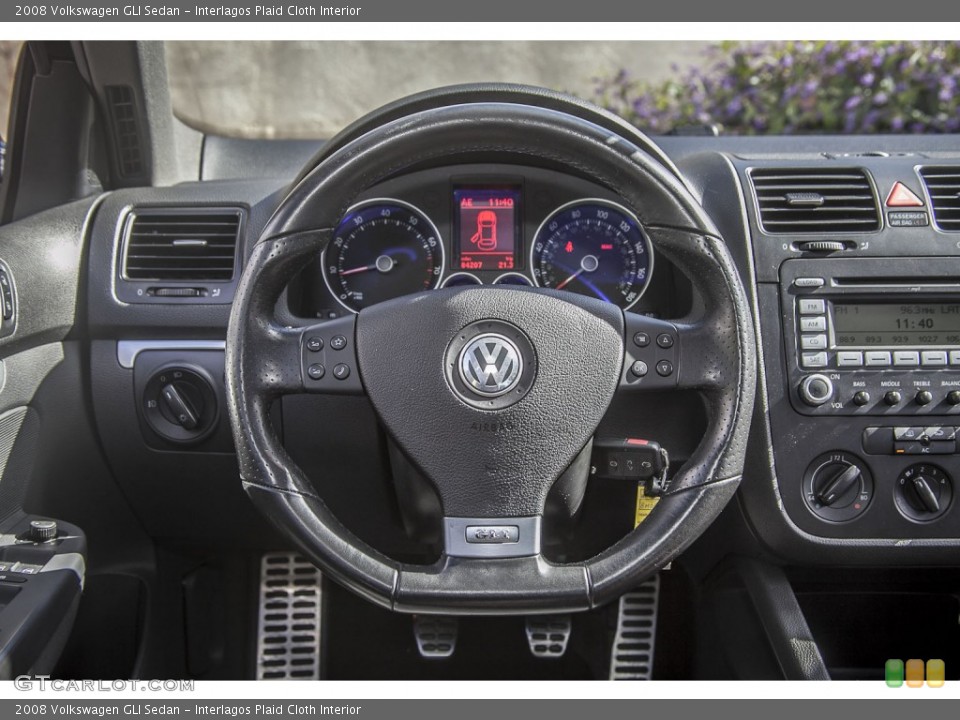 Interlagos Plaid Cloth Interior Steering Wheel for the 2008 Volkswagen GLI Sedan #90313230