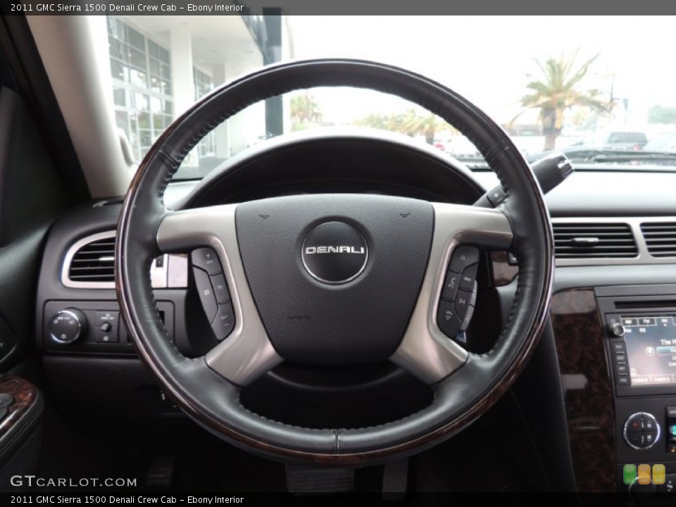 Ebony Interior Steering Wheel for the 2011 GMC Sierra 1500 Denali Crew Cab #90317412