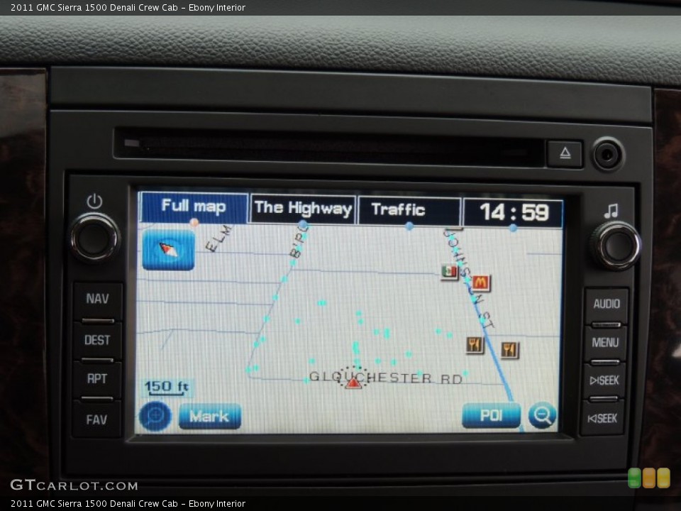 Ebony Interior Navigation for the 2011 GMC Sierra 1500 Denali Crew Cab #90317529