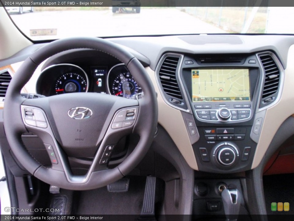 Beige Interior Dashboard for the 2014 Hyundai Santa Fe Sport 2.0T FWD #90319575