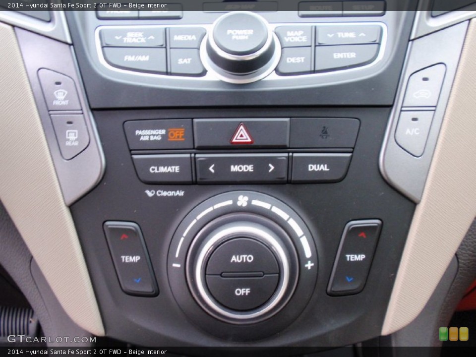 Beige Interior Controls for the 2014 Hyundai Santa Fe Sport 2.0T FWD #90319626