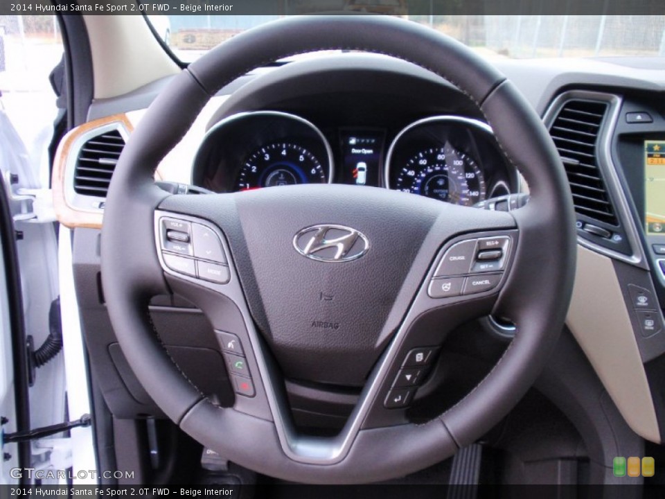 Beige Interior Steering Wheel for the 2014 Hyundai Santa Fe Sport 2.0T FWD #90319671