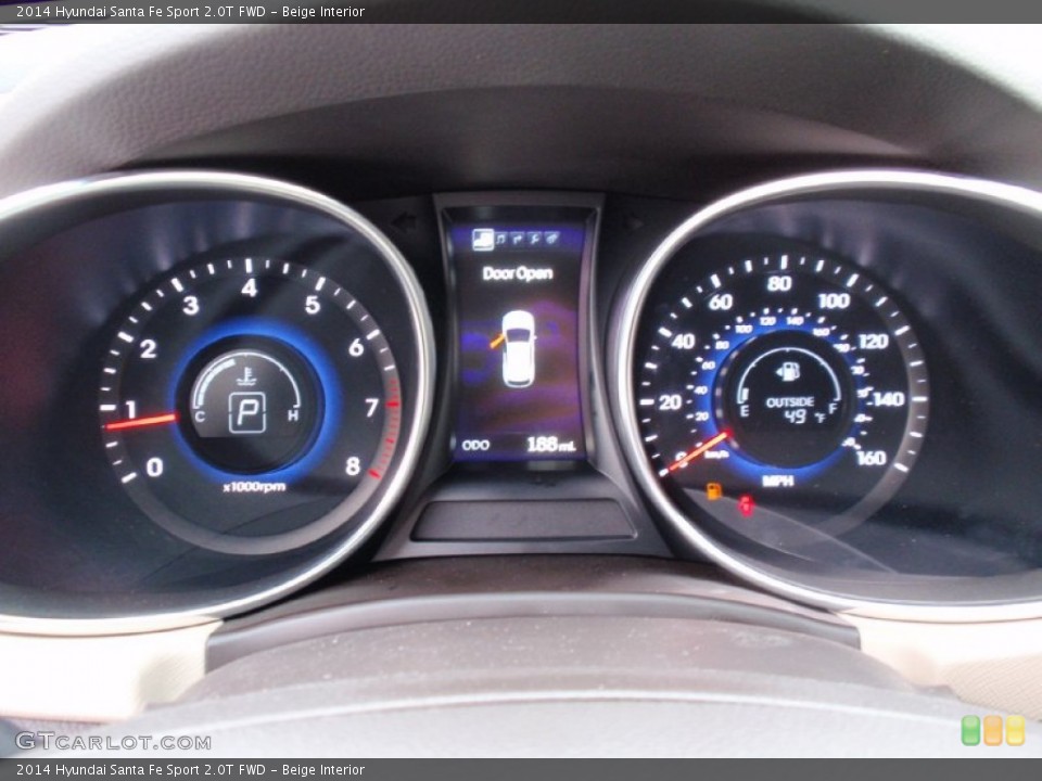 Beige Interior Gauges for the 2014 Hyundai Santa Fe Sport 2.0T FWD #90319692