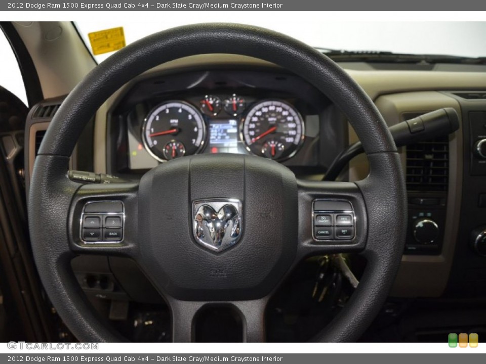 Dark Slate Gray/Medium Graystone Interior Steering Wheel for the 2012 Dodge Ram 1500 Express Quad Cab 4x4 #90323841