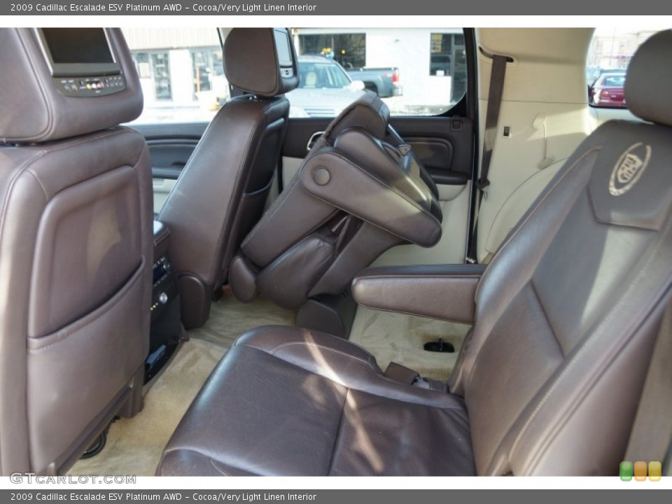 Cocoa/Very Light Linen Interior Rear Seat for the 2009 Cadillac Escalade ESV Platinum AWD #90323976