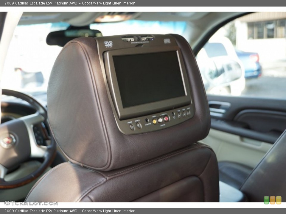 Cocoa/Very Light Linen Interior Entertainment System for the 2009 Cadillac Escalade ESV Platinum AWD #90323997