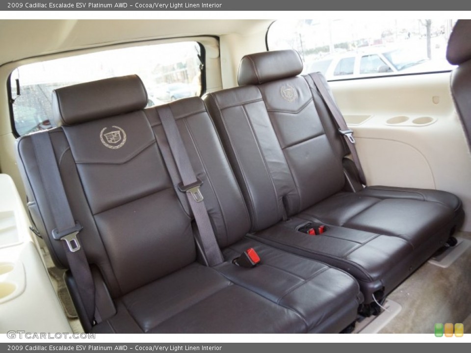 Cocoa/Very Light Linen Interior Rear Seat for the 2009 Cadillac Escalade ESV Platinum AWD #90324021