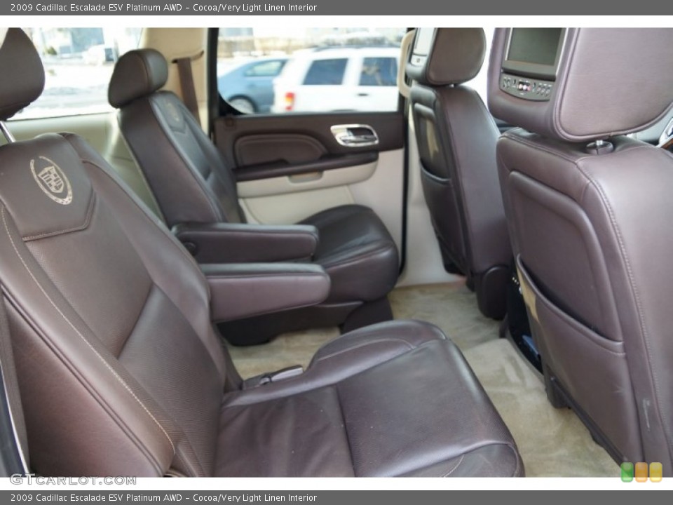 Cocoa/Very Light Linen Interior Rear Seat for the 2009 Cadillac Escalade ESV Platinum AWD #90324039