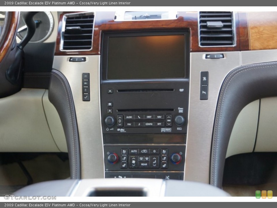 Cocoa/Very Light Linen Interior Controls for the 2009 Cadillac Escalade ESV Platinum AWD #90324102