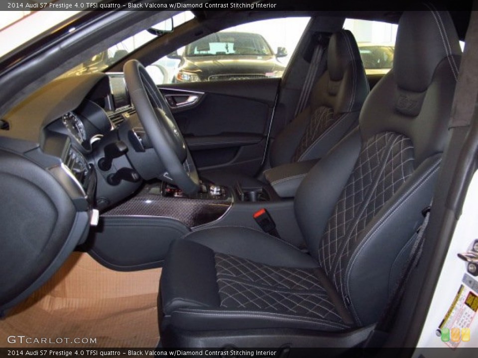 Black Valcona w/Diamond Contrast Stitching Interior Front Seat for the 2014 Audi S7 Prestige 4.0 TFSI quattro #90330834