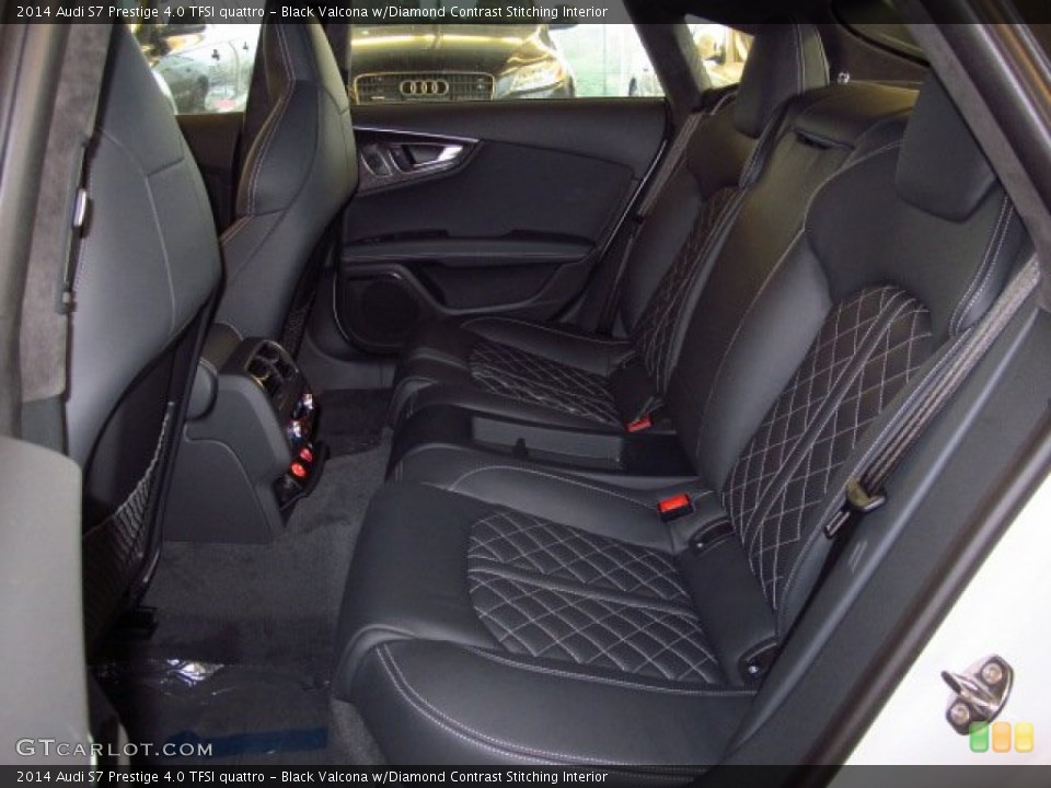 Black Valcona w/Diamond Contrast Stitching Interior Rear Seat for the 2014 Audi S7 Prestige 4.0 TFSI quattro #90330852