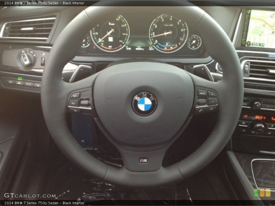 Black Interior Steering Wheel for the 2014 BMW 7 Series 750Li Sedan #90334776