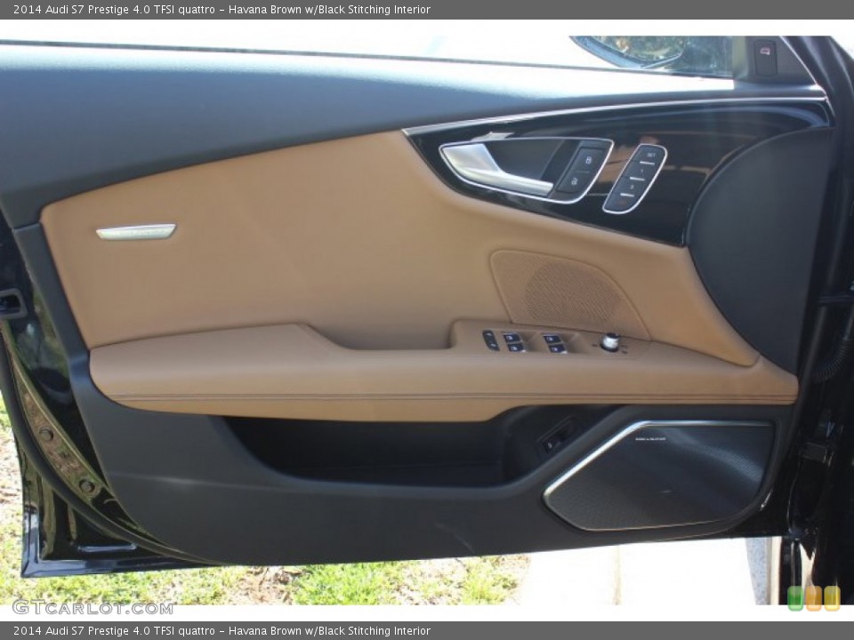 Havana Brown w/Black Stitching Interior Door Panel for the 2014 Audi S7 Prestige 4.0 TFSI quattro #90338264