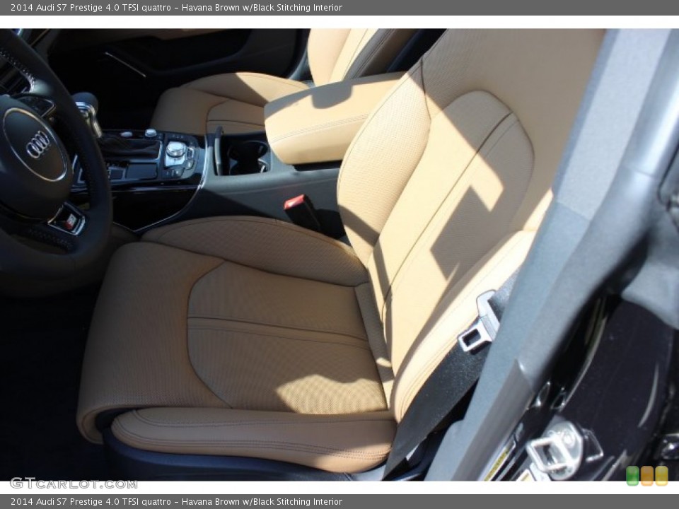 Havana Brown w/Black Stitching Interior Front Seat for the 2014 Audi S7 Prestige 4.0 TFSI quattro #90338345