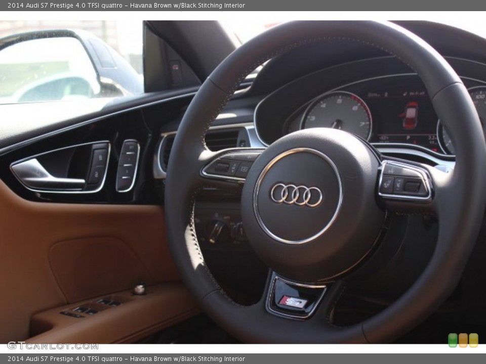 Havana Brown w/Black Stitching Interior Steering Wheel for the 2014 Audi S7 Prestige 4.0 TFSI quattro #90338837