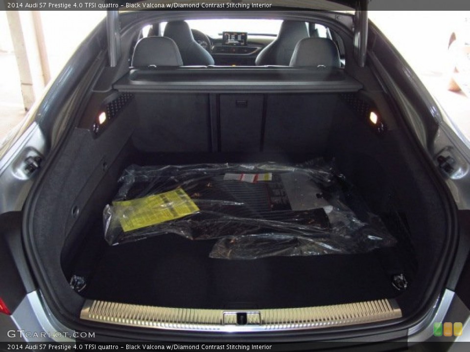 Black Valcona w/Diamond Contrast Stitching Interior Trunk for the 2014 Audi S7 Prestige 4.0 TFSI quattro #90343617