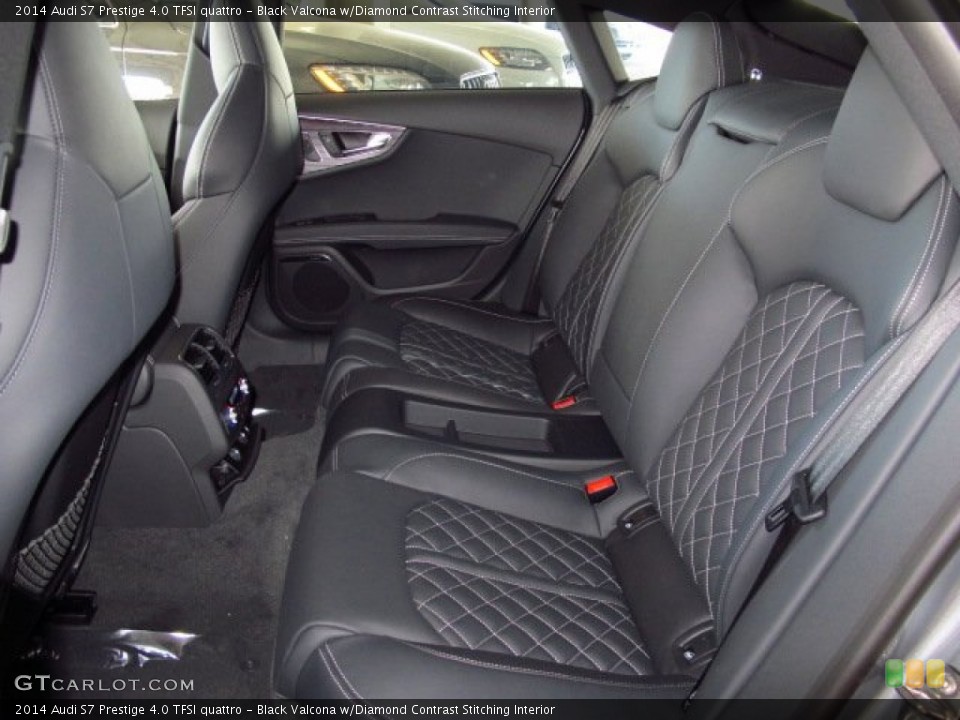 Black Valcona w/Diamond Contrast Stitching Interior Rear Seat for the 2014 Audi S7 Prestige 4.0 TFSI quattro #90343757