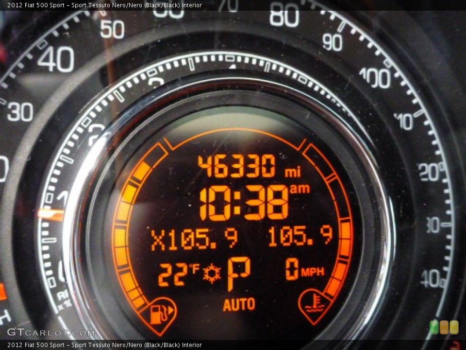 Sport Tessuto Nero/Nero (Black/Black) Interior Gauges for the 2012 Fiat 500 Sport #90353679