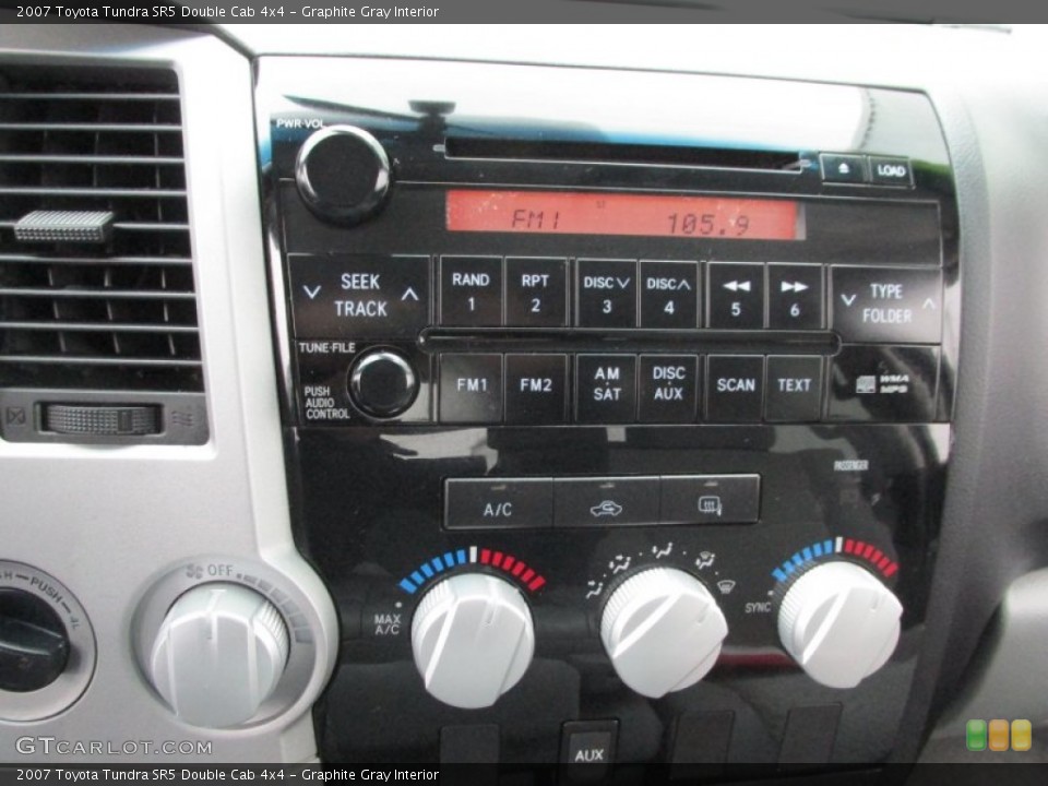 Graphite Gray Interior Controls for the 2007 Toyota Tundra SR5 Double Cab 4x4 #90355614