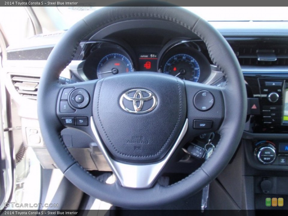 Steel Blue Interior Steering Wheel for the 2014 Toyota Corolla S #90359509