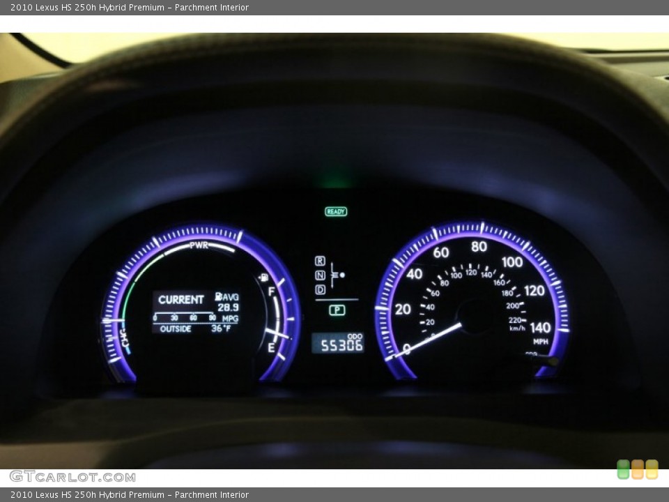 Parchment Interior Gauges for the 2010 Lexus HS 250h Hybrid Premium #90363625