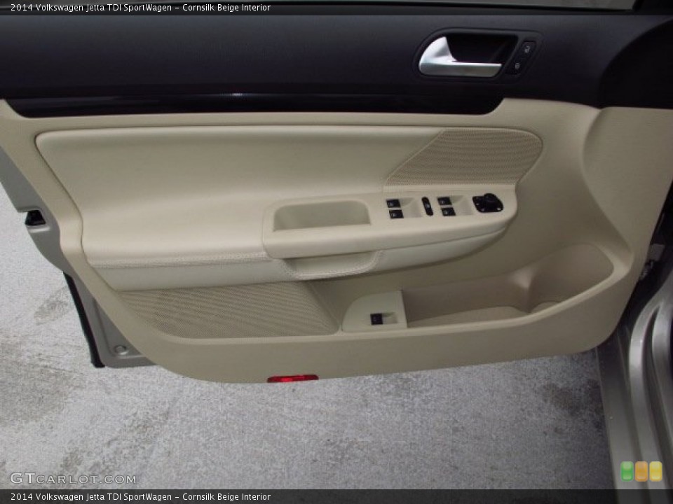 Cornsilk Beige Interior Door Panel for the 2014 Volkswagen Jetta TDI SportWagen #90365728