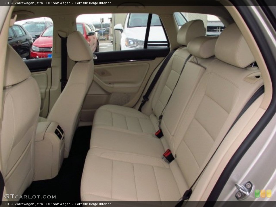 Cornsilk Beige Interior Rear Seat for the 2014 Volkswagen Jetta TDI SportWagen #90365776