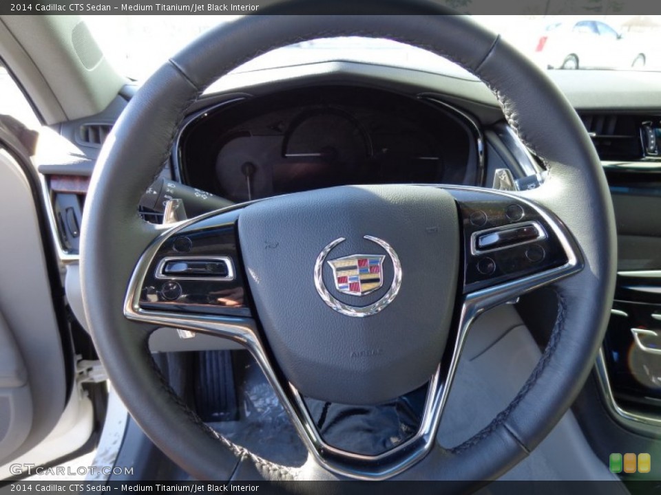 Medium Titanium/Jet Black Interior Steering Wheel for the 2014 Cadillac CTS Sedan #90370367