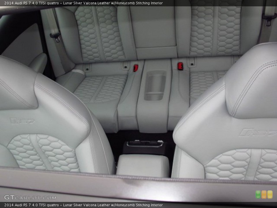 Lunar Silver Valcona Leather w/Honeycomb Stitching Interior Rear Seat for the 2014 Audi RS 7 4.0 TFSI quattro #90373650