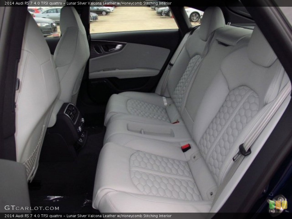 Lunar Silver Valcona Leather w/Honeycomb Stitching Interior Rear Seat for the 2014 Audi RS 7 4.0 TFSI quattro #90373766