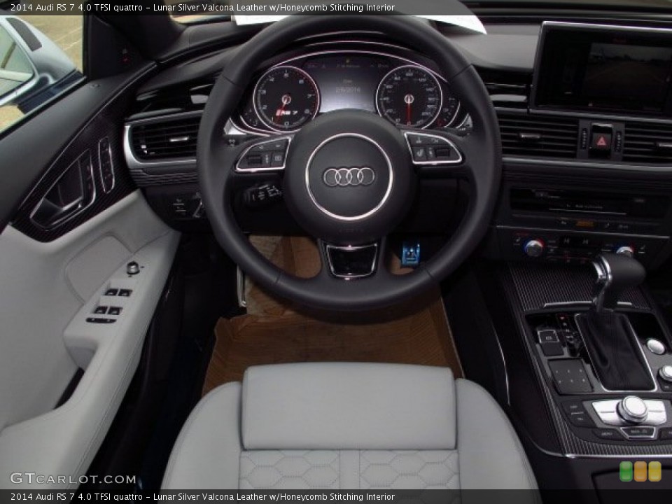 Lunar Silver Valcona Leather w/Honeycomb Stitching Interior Dashboard for the 2014 Audi RS 7 4.0 TFSI quattro #90373787