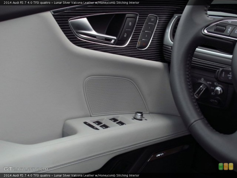 Lunar Silver Valcona Leather w/Honeycomb Stitching Interior Controls for the 2014 Audi RS 7 4.0 TFSI quattro #90373883
