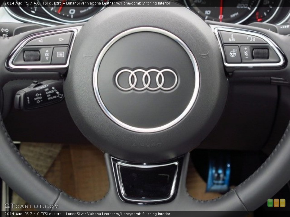 Lunar Silver Valcona Leather w/Honeycomb Stitching Interior Controls for the 2014 Audi RS 7 4.0 TFSI quattro #90373946