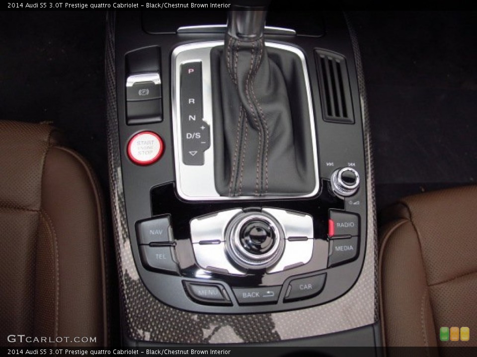 Black/Chestnut Brown Interior Controls for the 2014 Audi S5 3.0T Prestige quattro Cabriolet #90374474
