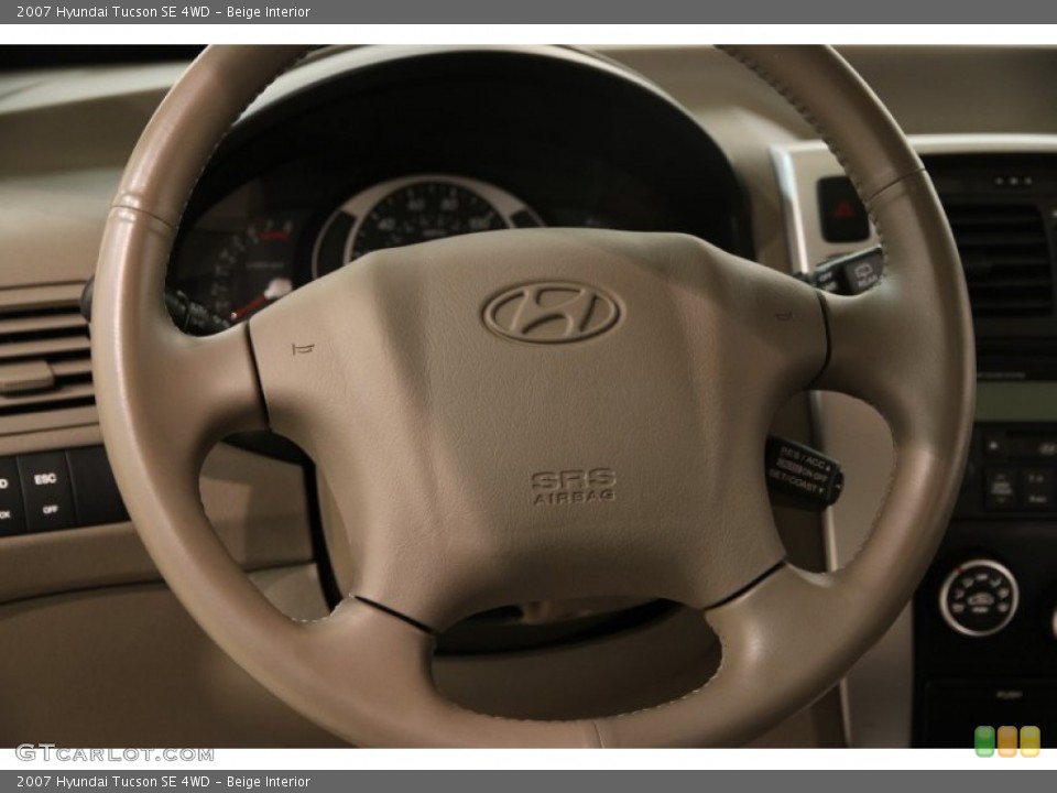 Beige Interior Steering Wheel for the 2007 Hyundai Tucson SE 4WD #90378554